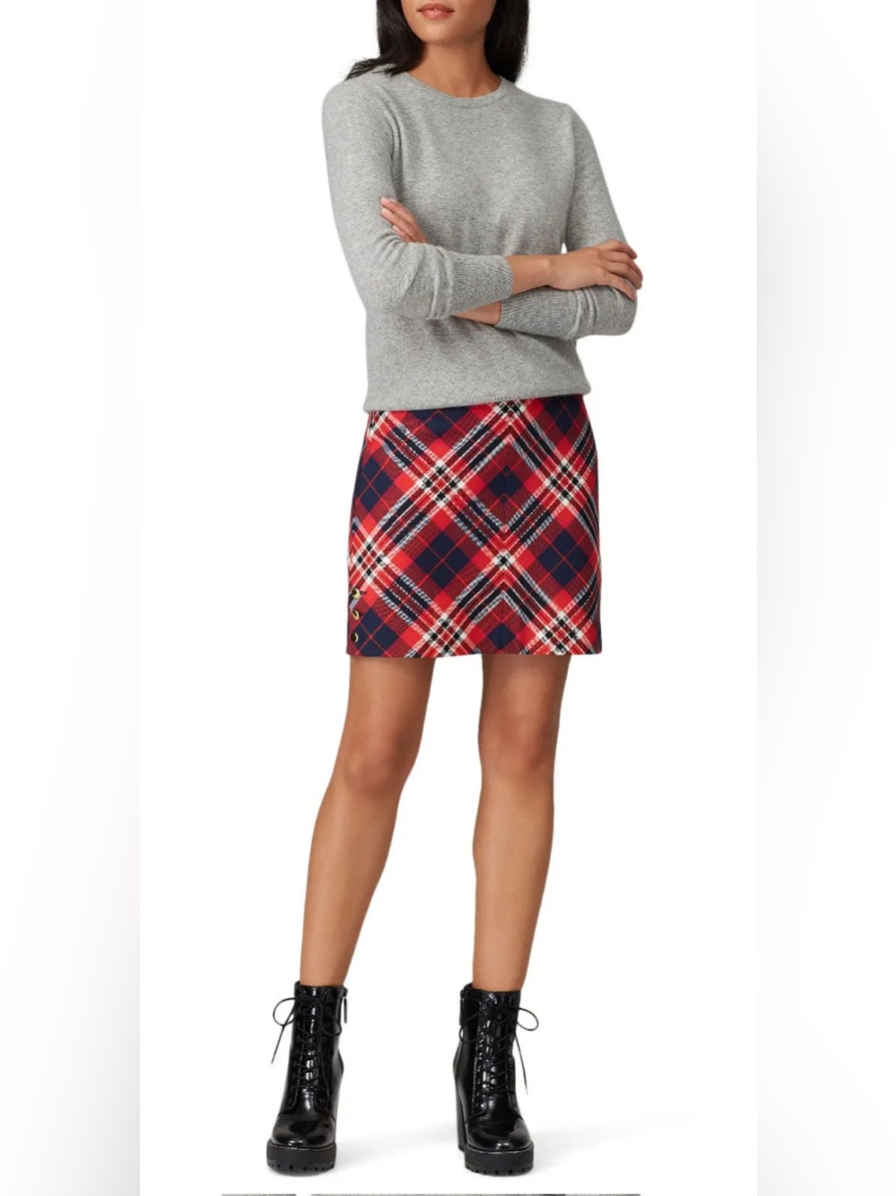 Trina Turk Hurst Pass the Wine Plaid Mini Skirt Size 8